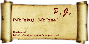Páskuj József névjegykártya