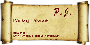 Páskuj József névjegykártya